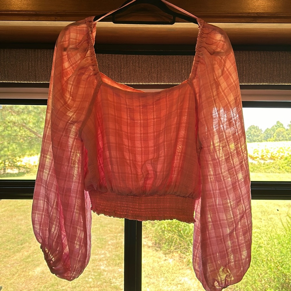 NWOT never worn) long sleeve pink blouse by Lovecolette size L